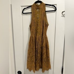 Lace high neck dress